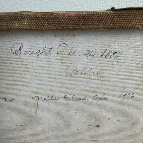 Antique Keepsake‎ Jewelry Box Brown Significant Wear Purchased 1884 Gifted 1906 - Picture 12 of 16